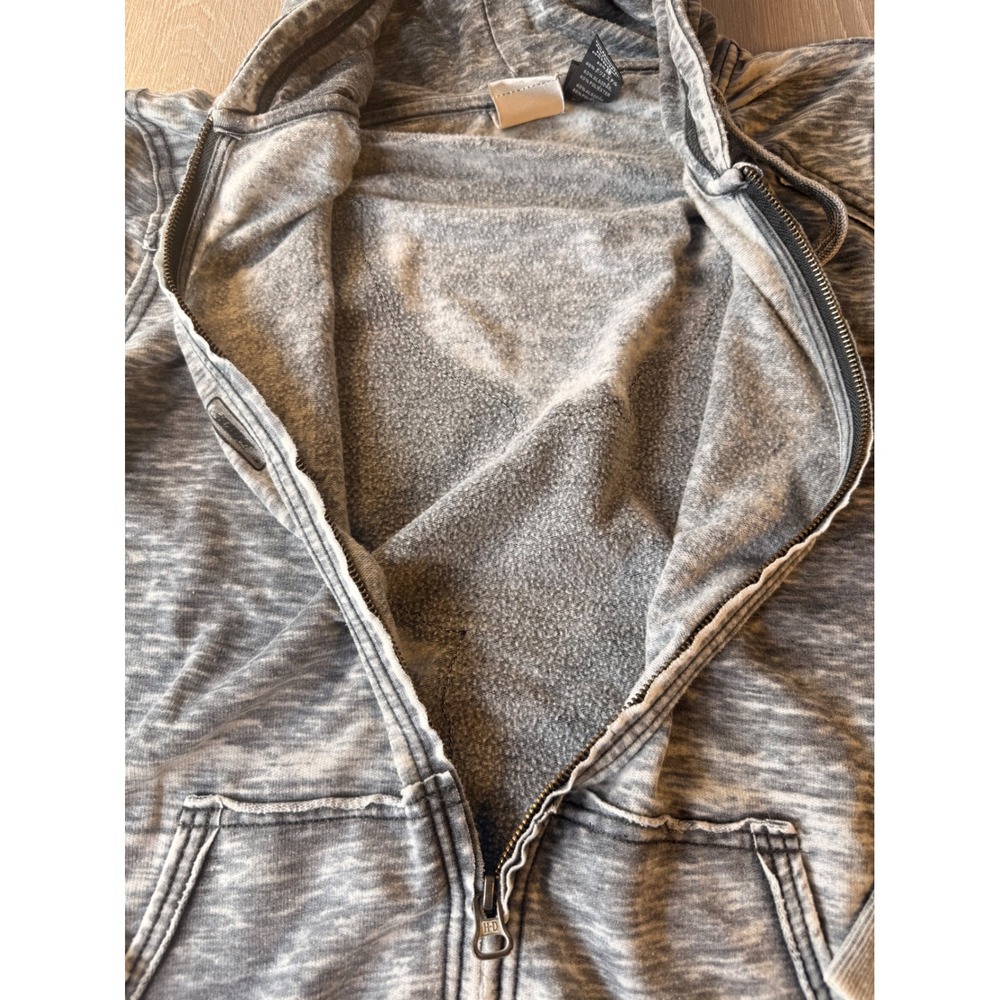 Harley Davidson Womens XL Gray Burnout Full Zip Eagle Graphic Hoodie Sweatshirt - Picture 14 of 14